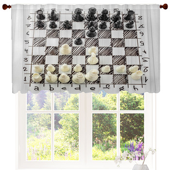 Chess Game Window Valance Curtain ..Your Choice of Colors* 