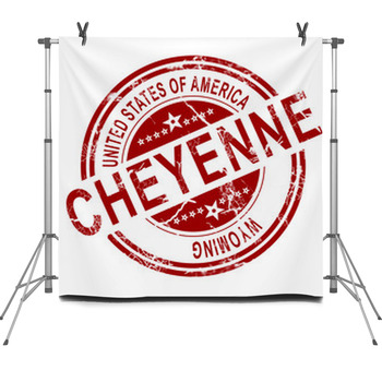 Cheyenne Wyoming Stamp With White Fleece Backdrop