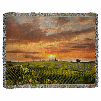Chianti, Famous Vineyard In Italy Woven Throw Blanket