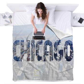 Chicago City Fleece Bed Blanket