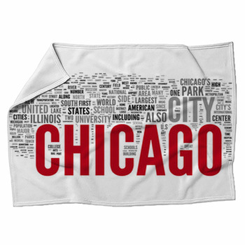 Chicago Collage Of Word Concepts Fleece Blanket