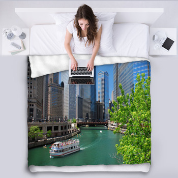 Chicago River Fleece Blanket