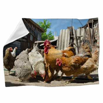 Chicken On A Farm Fleece Blanket