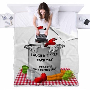 Chicken Soup Fleece Bed Blanket
