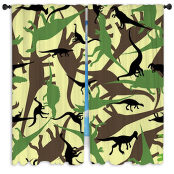 Dinosaur Drapes Window Treatments Black Out Custom Sizes