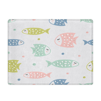 Childish Seamless Pattern With Fish Creative Bath Mat
