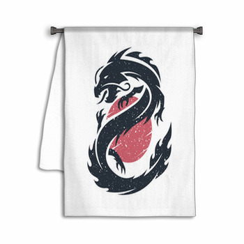 Chinese Dragon On The Background Of The Sun Towel