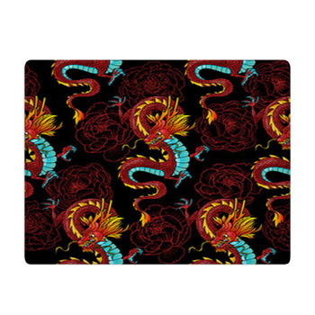 Chinese Dragons And Peonies Vector Seamless Bath Mat