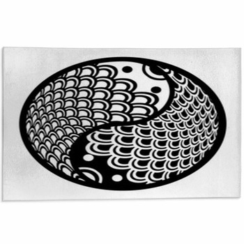 ALAZA Black Chinese Yin Yang Artwork Area Rug Rugs for Living Room Bedroom 7' x 5' 