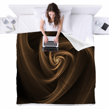 Chocolate Fleece Bed Blanket