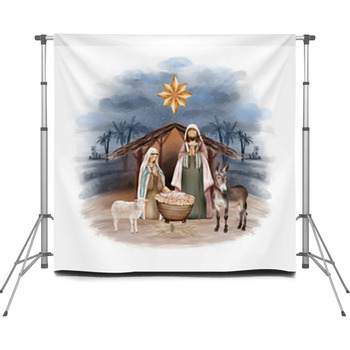 Christmas Birth Of Jesus Virgin Custom Size Backdrop