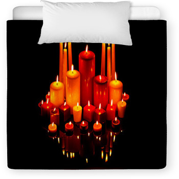 Christmas Candles On Black With Toddler Comforter