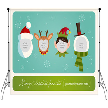 Christmas Card. Place Your Photos Custom Size Backdrop