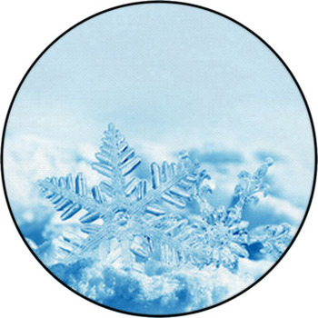 Christmas Snowflakes On Snow Round Rug