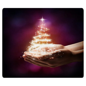 Christmas Tree In Your Hand - Red Bath Mat