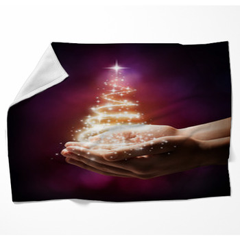 Christmas Tree In Your Hand - Red Woven Throw Blanket