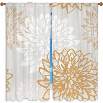 Chrysanthemum Window Curtains