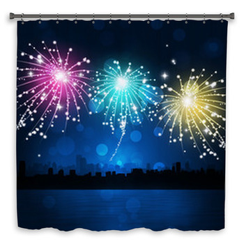 City Fireworks Shower Curtain