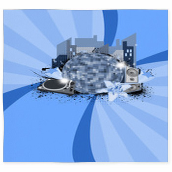 City Music Party Background Custom Size Floor Mat