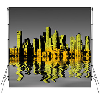 City Reflection Fleece Backdrop