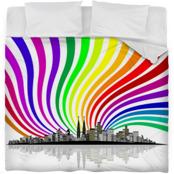 City Vector Fleece Bed Blanket