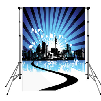 Cityscape Background, Urban Art Pole Pocket Backdrop