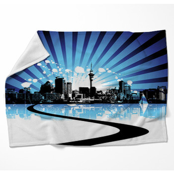 Cityscape Background, Urban Art Woven Throw Blanket