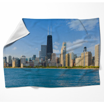 Cityscape Of Chicago Woven Throw Blanket
