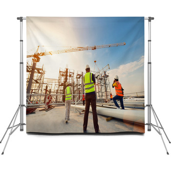 Civil Engineer And Safety Officer Custom Size Backdrop