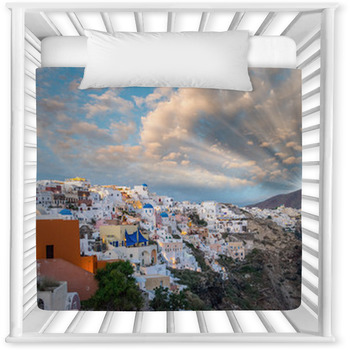 Classic Architecture Of Greek Island Baby Crib Comforter