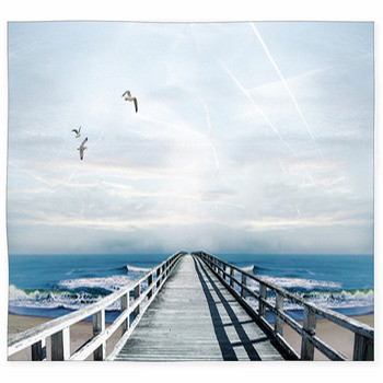 Clear Blue Sky At Coastline Beach Custom Size Floor Mat