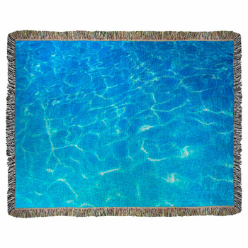 Clear Ocean Water Woven Throw Blanket