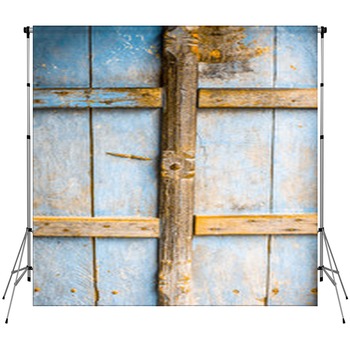 Close Up Of Fungi On Wooden Door Custom Size Backdrop