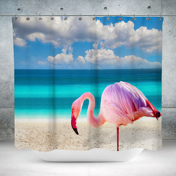 Close Up Photo Of Flamingo Custom Size Shower Curtain