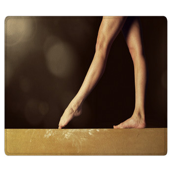 Close View Of A Gymnast Legs On A Balance Beam Bath Mat