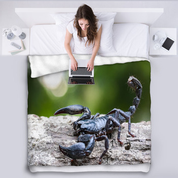 Closeup View Of A Scorpion In Nature. Fleece Blanket