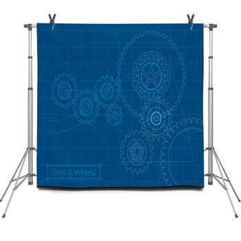 Cogs Blueprint (layered For Easy Fleece Backdrop