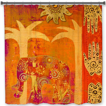 Collage Mit Elefant Shower Curtain