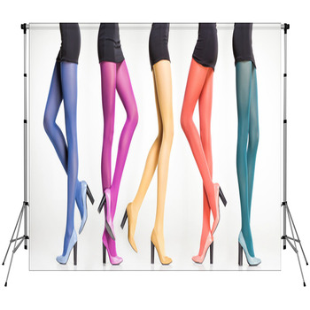 Collection Of Colorful Stockings On Fleece Backdrop