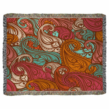 Color Move Paisley Woven Throw Blanket