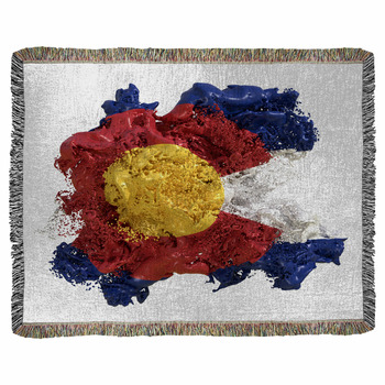 Colorado Flag Liquid Woven Throw Blanket