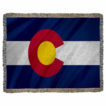 Colorado Flag Woven Throw Blanket