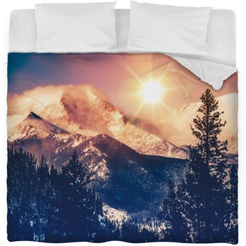 Colorado Mountains Vista Fleece Bed Blanket