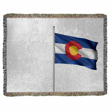 Colorado State Of United States Flag  Woven Throw Blanket