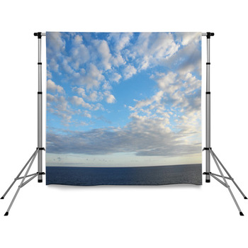 Colored Clouds Over The Ocean Pole Pocket Backdrop