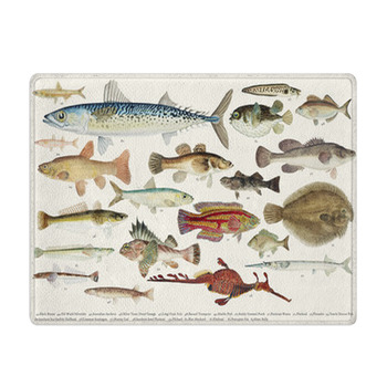Colored Illustration Of Fish Drawing Collection Bath Mat