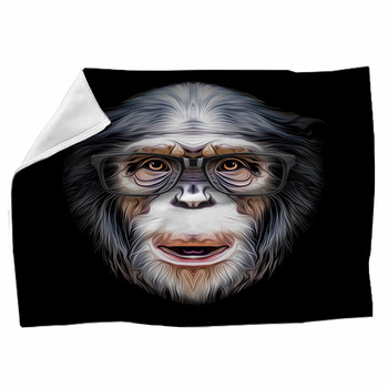3D Watercolor Monkey Simian Artistic Throw Blanket for Kids Baby Soft Fleece Blanket for Adults Men,Twin 60x80 