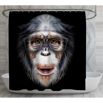Details about   Monkey Shower Curtain Funny Hipster Animal Print for Bathroom