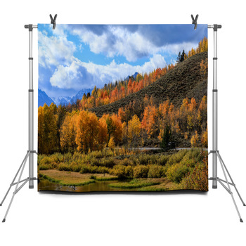 Colorful Autumn In The Grand Teton Fleece Backdrop