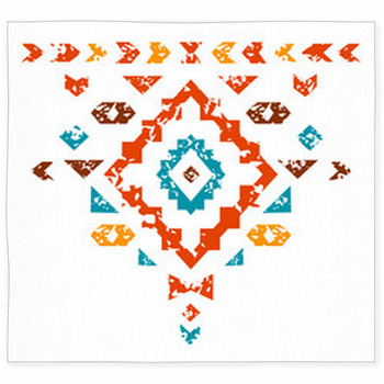 Colorful Aztec Ornament On White Custom Size Floor Mat